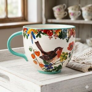 Anthropologie Nathalie Lété Animal Mugs Owl Bird Squirrel Replacement Cottagecor